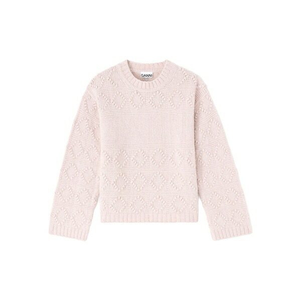 ガニー レディース 編み物\u0026プルオーバー アウター Textured sweater Pink