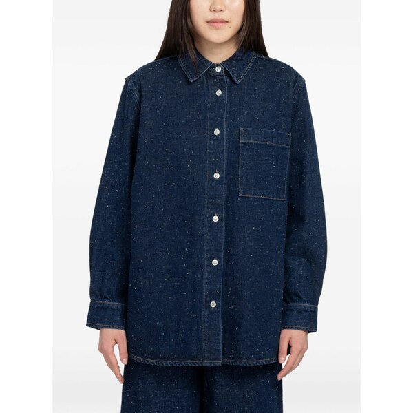 最小限度 レディース プルオーバー トップス Layne flecked shirt Blue
