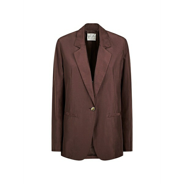 フォルテ フォルテ レディース 上衣＆上衣 アウター Butto-fastening blazer Brown