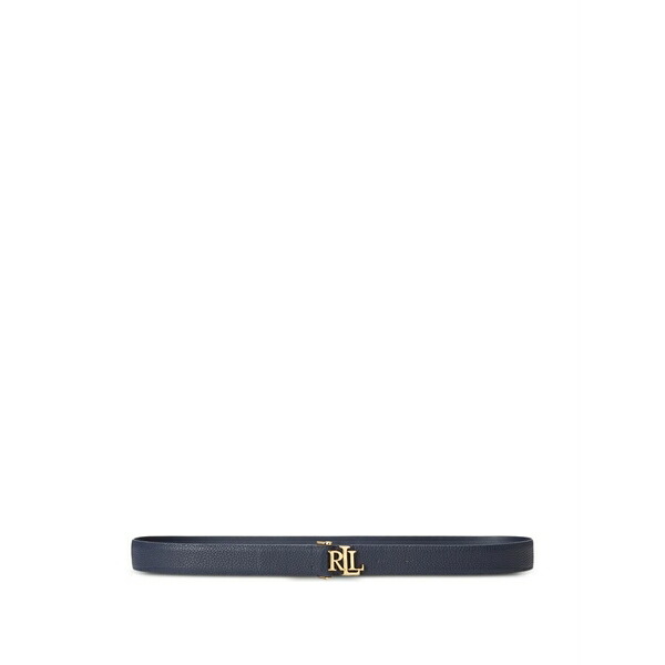 ラルフローレン レディース ベルト アクセサリー Logo-plaque pebbled belt Blue｜asty 42,800円
