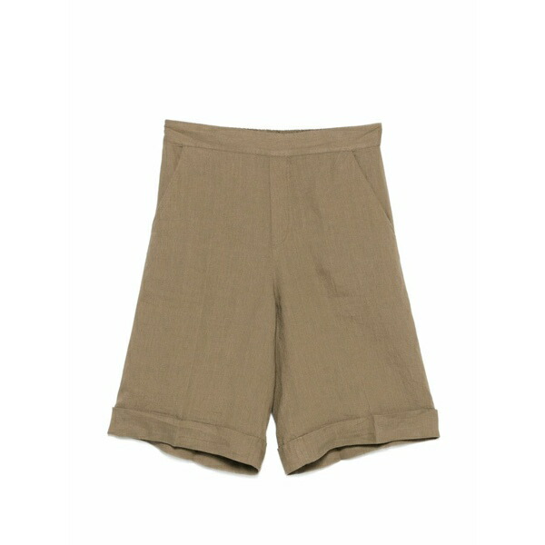 ザカス  レディース 心地よいズボン下 ボトムス Turned-up-hem shorts Green