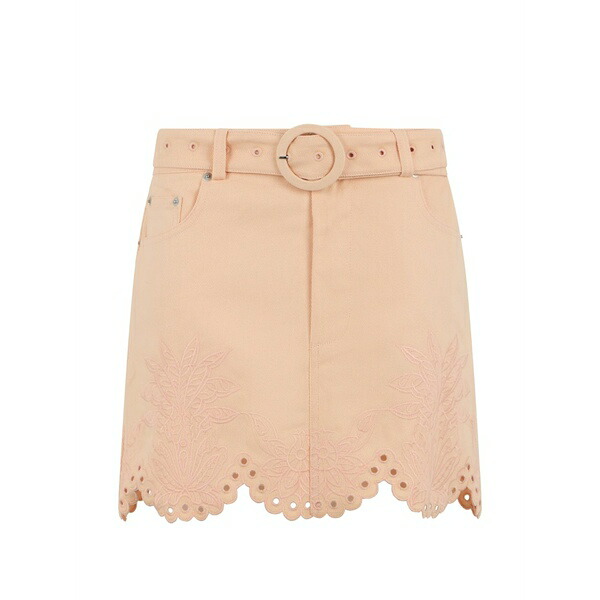 耕園 リオ レディース スコート ボトムス Floral-embellished belted mini skirt Pink