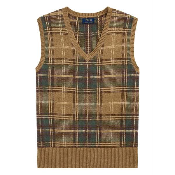 ラルフローレン メンズ プルオーバー トップス Plaid sleeveless vest Brown