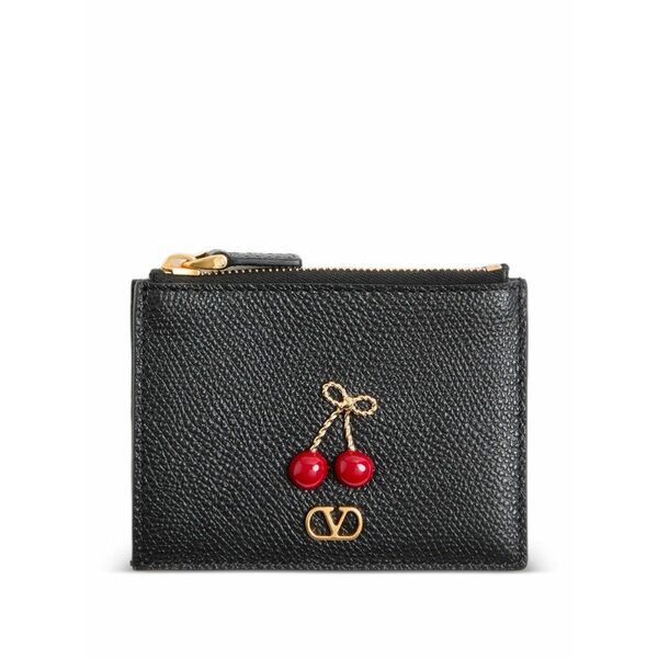 ヴァレンティノ ガラヴァーニ レディース 札入れ 佩び物 Cherryfic cardholder インチ grainy calfskin Black