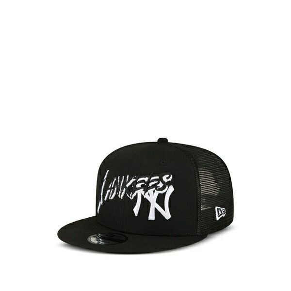 ニュー内鰓 メンズ 鳥打ち帽 付属物 9fifty new york yankees trucker hat Black