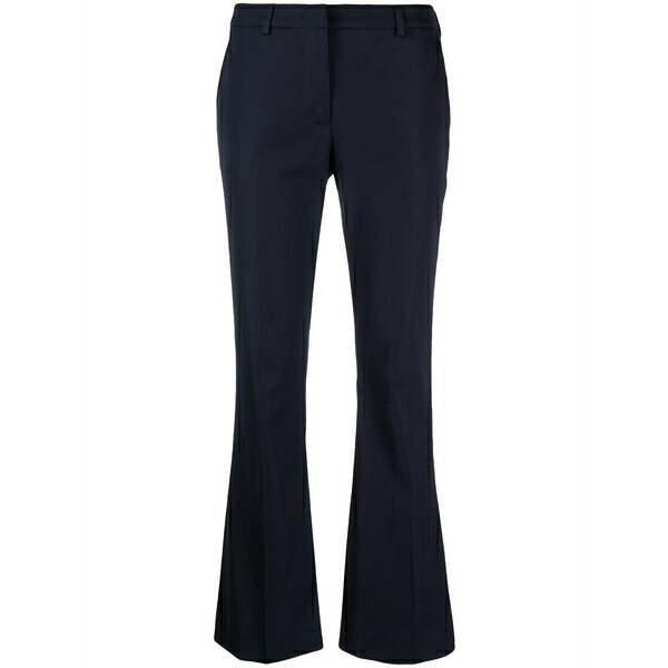 PTトリノ レディース 心地好いズボン下 ボトムス Flared concealed-fastening trousers Blue