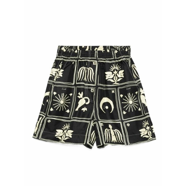 ナヌーシュカ レディース 心地好いズボン下 ボトムス Exter folk art-print silk shorts Black