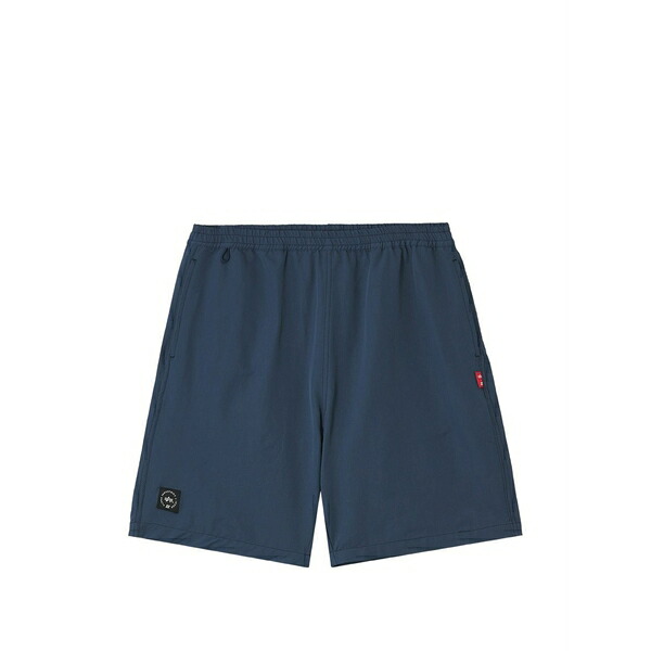 イズエ メンズ 心地よいズボン下 ボトムス Logo-patch elasticated-waist shorts Blue