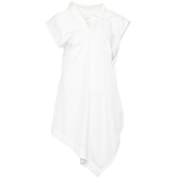 サカイ レディース スポーツシャツ トップス Asymmetric-neck polo shirt White