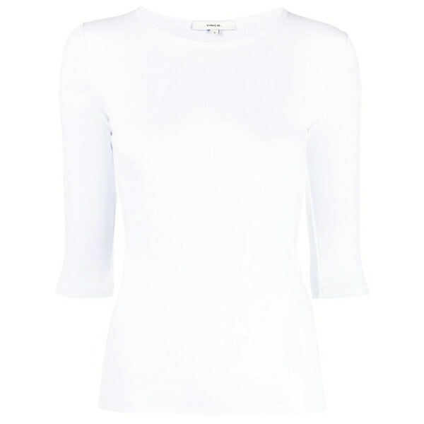 ヴィンス レディース Tシャツ トップス Fine-ribbed top White|asty