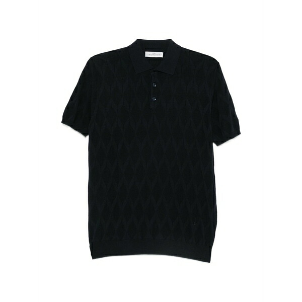 ジョルディーズ メンズ スポーツシャツ トップス Diamond-knit polo shirt Blue