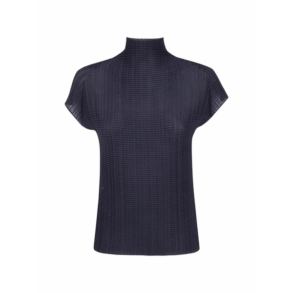 イッセイミヤケ レディース ティーシャツ トップス Pliss￡-effect high-neck top Blue