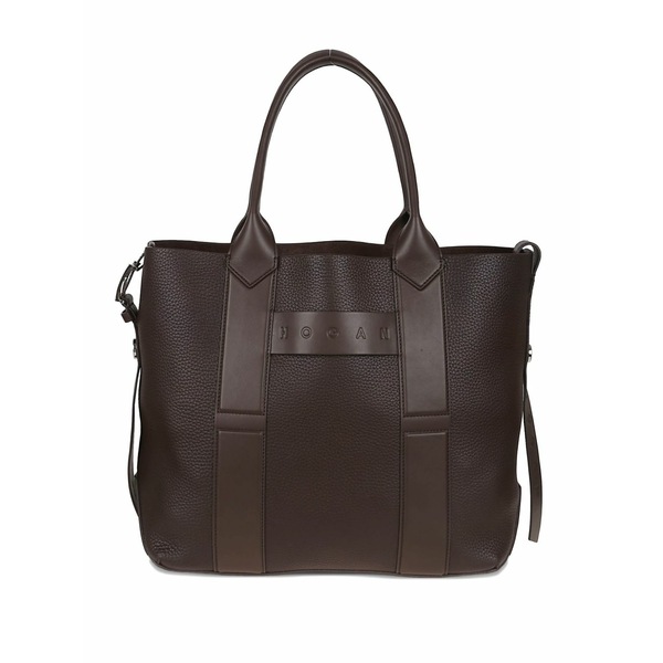ホー火器 レディース ショルダーバッグ 御徒面子 Leather panelled shoulder bag Brown