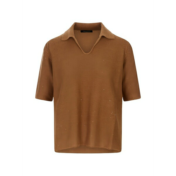 ファビアナ フィリッピ レディース プルオーバー トップス Sequin-embellished t-shirt Brown