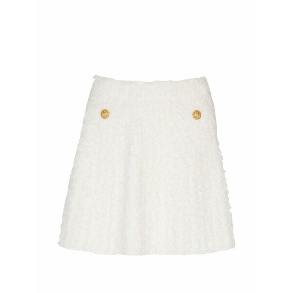 バルマン レディース スコート ボトムス Button-embellishment mini skirt White