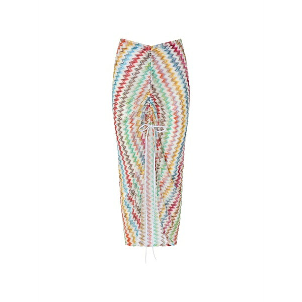 ミッソーニ レディース スコート ボトムス Zigzag-pattern long skirt White