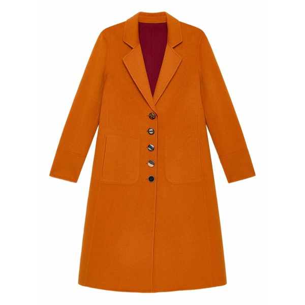 マリパルミ レディース 厚地の外套 アウター Button-detailed coat Orange