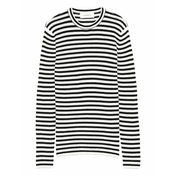 リサ・ヤン レディース ティーシャツ トップス Striped crew-neck top White