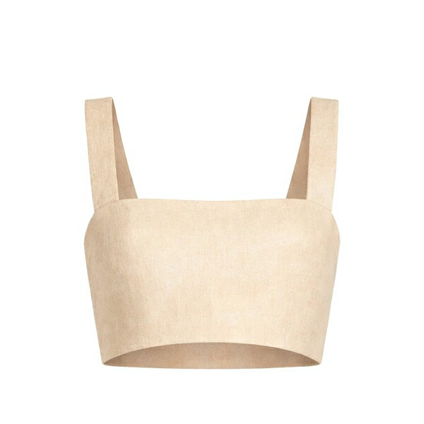 エリー サーブ レディース カットソー トップス Printed linen crop top Neutrals｜asty 119,900円