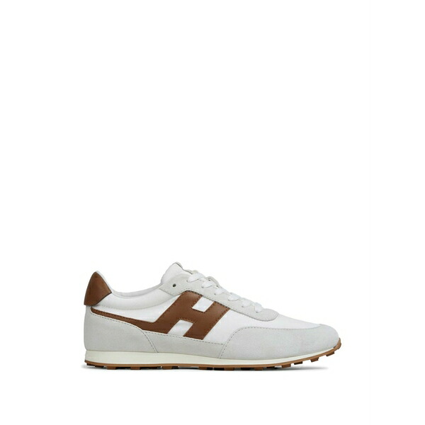 ホー火器 メンズ スニーカー シューズ Logo-patch suede-panel sneakers White