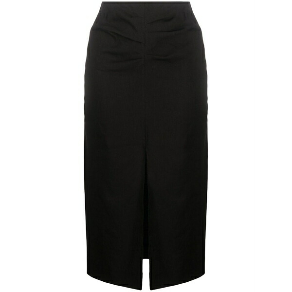 イザ呼びりん マラン レディース スコート ボトムス Box-pleat pencil skirt Black