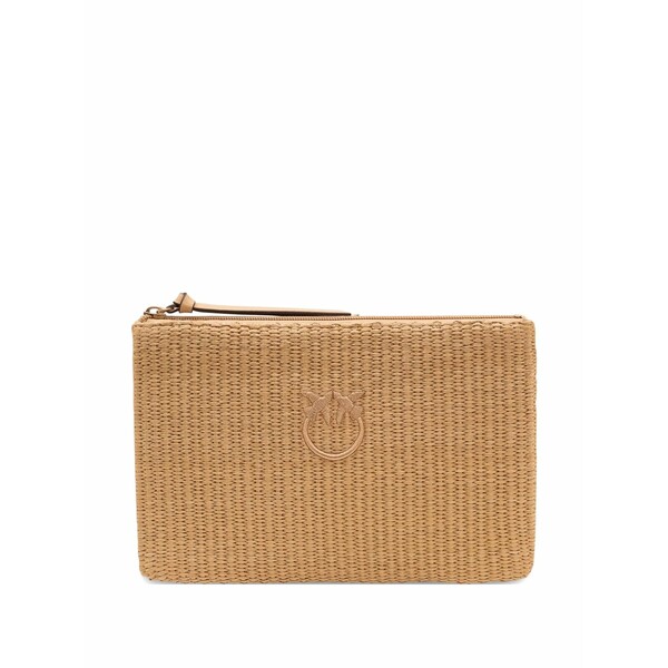 ピンコ レディース クラッチペダル御徒面子 御徒面子 Love birds woven clutch bag Neutrals