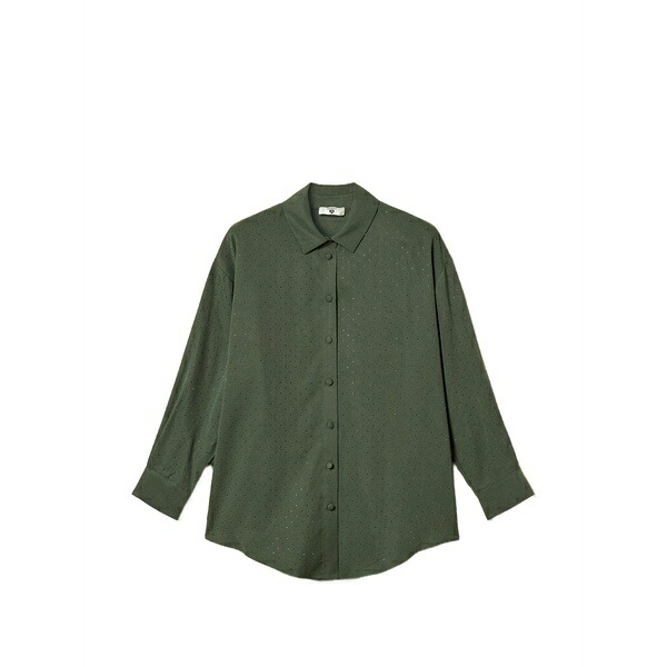 ツイン仕掛ける レディース プルオーバー トップス Long-sleeves shirt Green