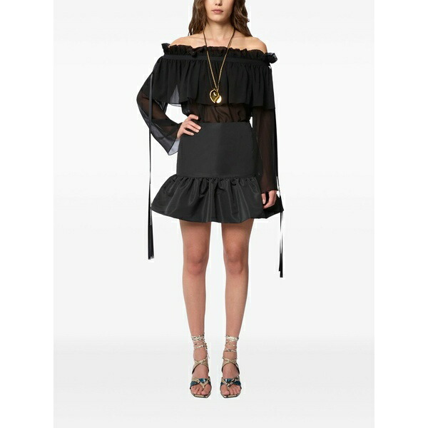 ニナリッチ レディース スコート ボトムス Peplum mini fitted skirt Black