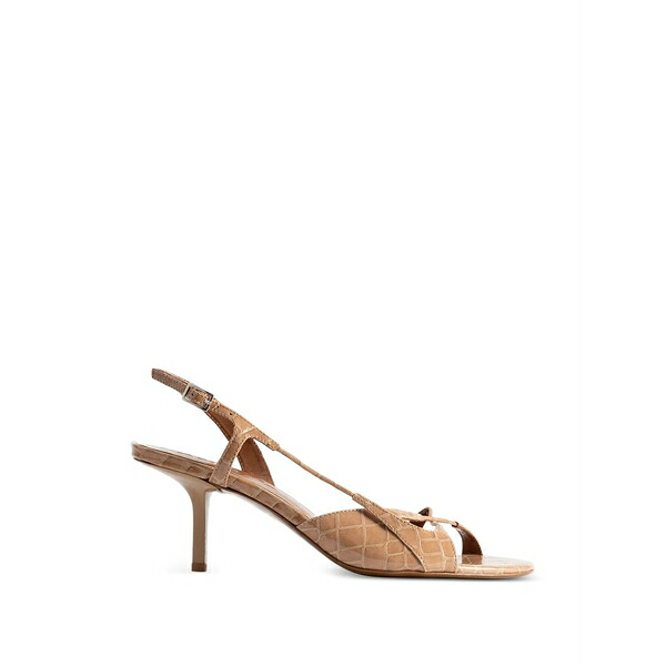 バイ毛皮 レディース サンダル シューズ Sierra crocodile-effect sandals Neutrals