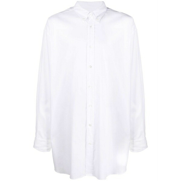 マルタンマルジェラ メンズ プルオーバー トップス Long-length button-up shirt White