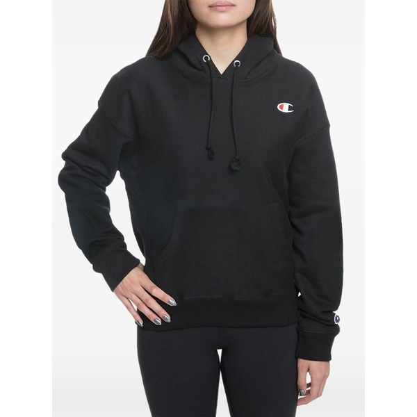 はやりっ児 レディース パーカー・スウェットシャツ アウター Embroidered-logo hoodie Black