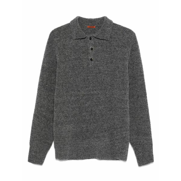 バレナ メンズ スポーツシャツ トップス Button polo shirt Grey