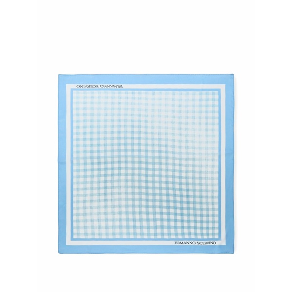 エルマンノ シェルヴィーノ レディース えり巻き・袈裟・えり巻き 付属物 Vichy print square silk stole Blue