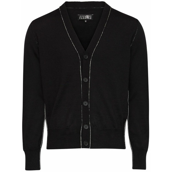 マルタンマルジェラ メンズ ジレー アウター Single-stitch fine-knit cardigan Black