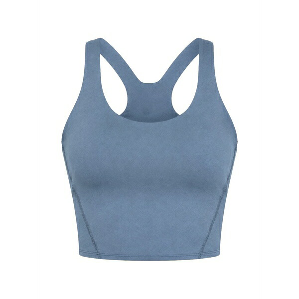 北の方人間の顔 レディース カットソー トップス Jaida racerback sports bra Blue