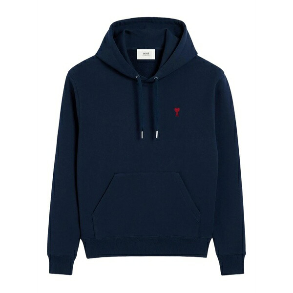 意中の女 メンズ パーカー・スウェットシャツ アウター Ami de coeur embroidered cotton hoodie Blue