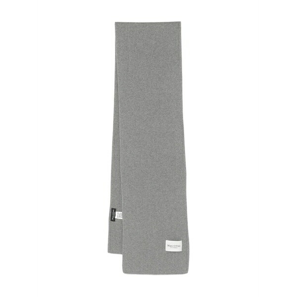 マルコポーロ メンズ えり巻き・袈裟・えり巻き 付属物 Ribbed patch-logo scarf Grey