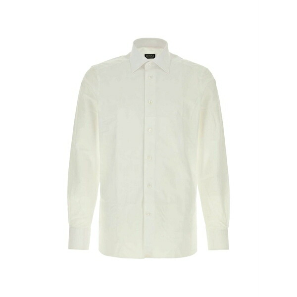 ゼニア メンズ ティーシャツ トップス Poplin shirt White