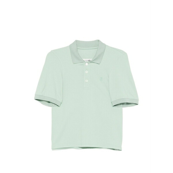 マルタンマルジェラ レディース スポーツシャツ トップス Embroidered-logo polo shirt Green