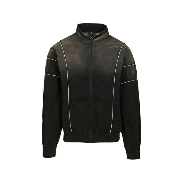 オフホワイト メンズ ジャケット＆ブルゾン アウター Logo piped jacket Black｜asty