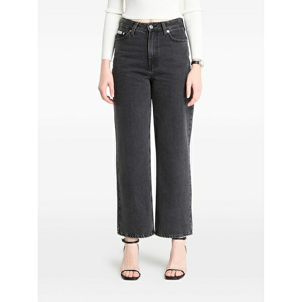 カルバンクライン レディース ジーンズズボン下 ボトムス Barrel belt-loops jeans Black
