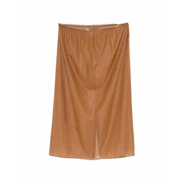 カルヴェン レディース スコート ボトムス Sheer elasticated-waist MIDI skirt Brown