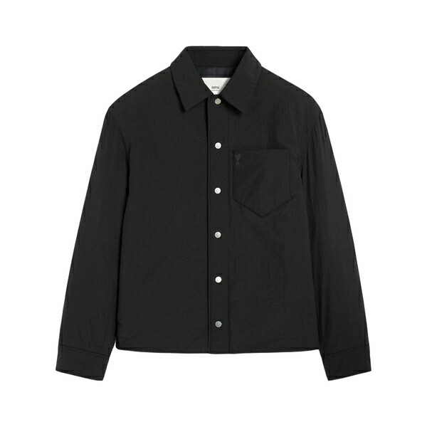 アミ メンズ ジャケット＆ブルゾン アウター Ami de coeur padded overshirt Black｜asty