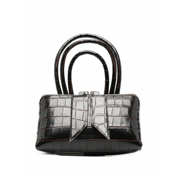 ジ アティコ レディース ハンドバック 御徒面子 Friday croc embossed mini bag Brown