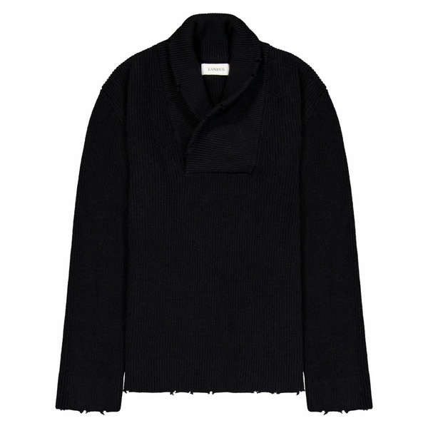 ラネウス メンズ 編み物\u0026スウェーター アウター Shawl-collar jumper  Black