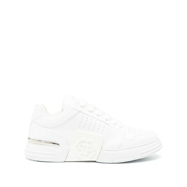 フィリップ飾り気のない メンズ スニーカー シューズ Royal street logo-embossed sneakers White