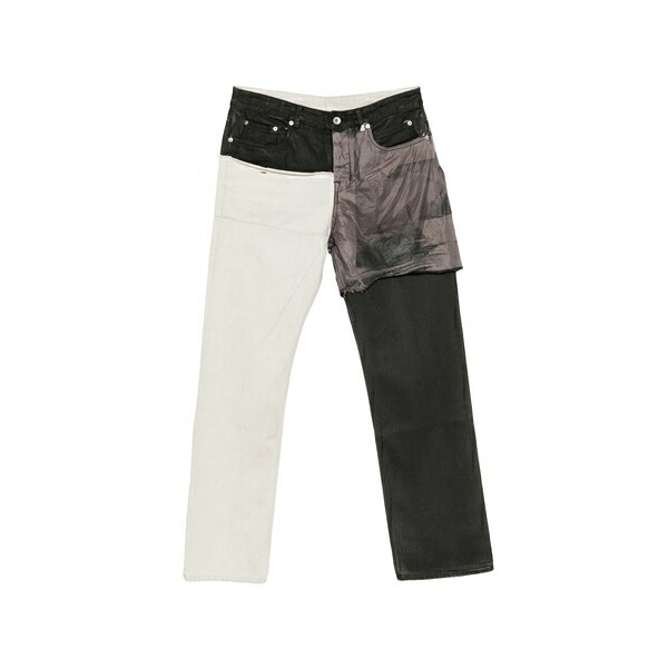リックオウエンス メンズ デニムパンツ ボトムス Patchwork denim jeans Neutrals｜asty