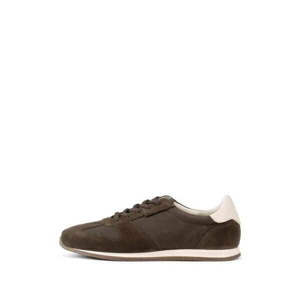 渡り者 レディース スニーカー シューズ Suede-panelled sneakers Brown