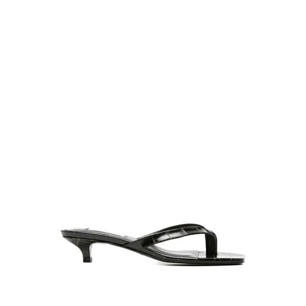トーテム レディース サンダル シューズ Croc-effect kitten-heel sandals Black