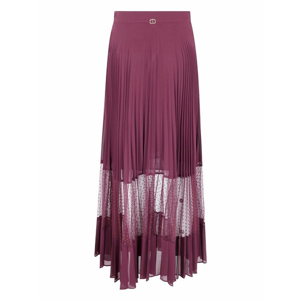 ツイン仕掛ける レディース スコート ボトムス Pleated MIDI skirt Pink